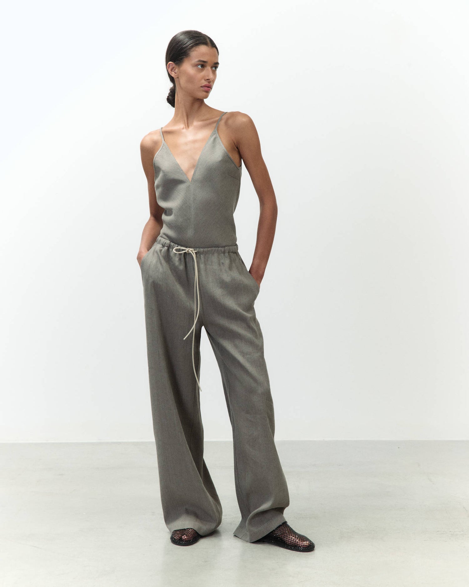 PANTALONE MÉLANGE CON COULISSE