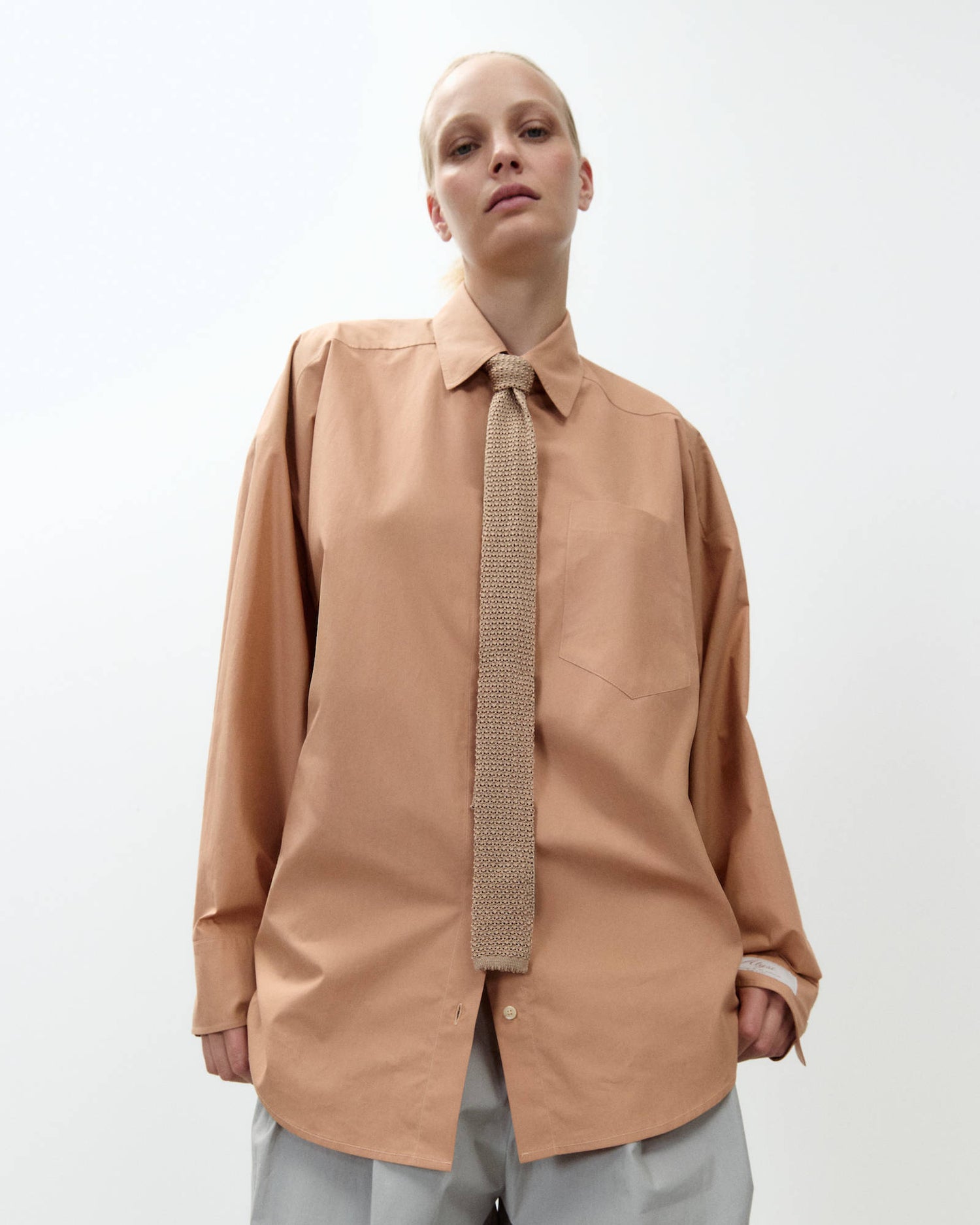 CAMICIA OVERSIZE IN POPELINE