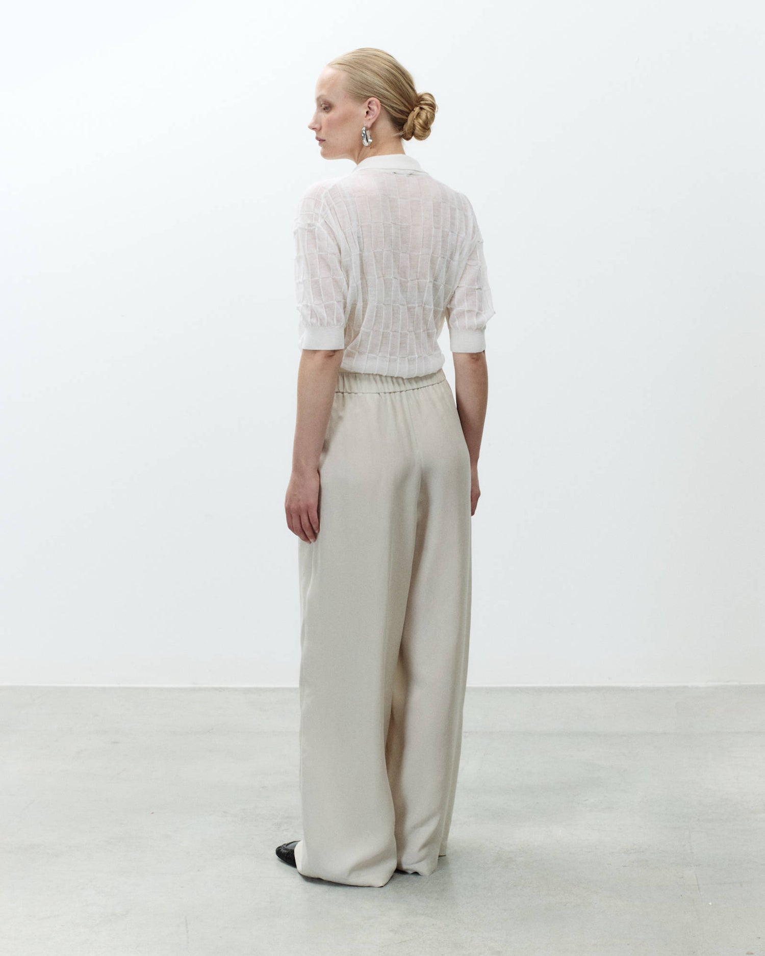 PANTALONE DRAPPEGGIATO IN SETA