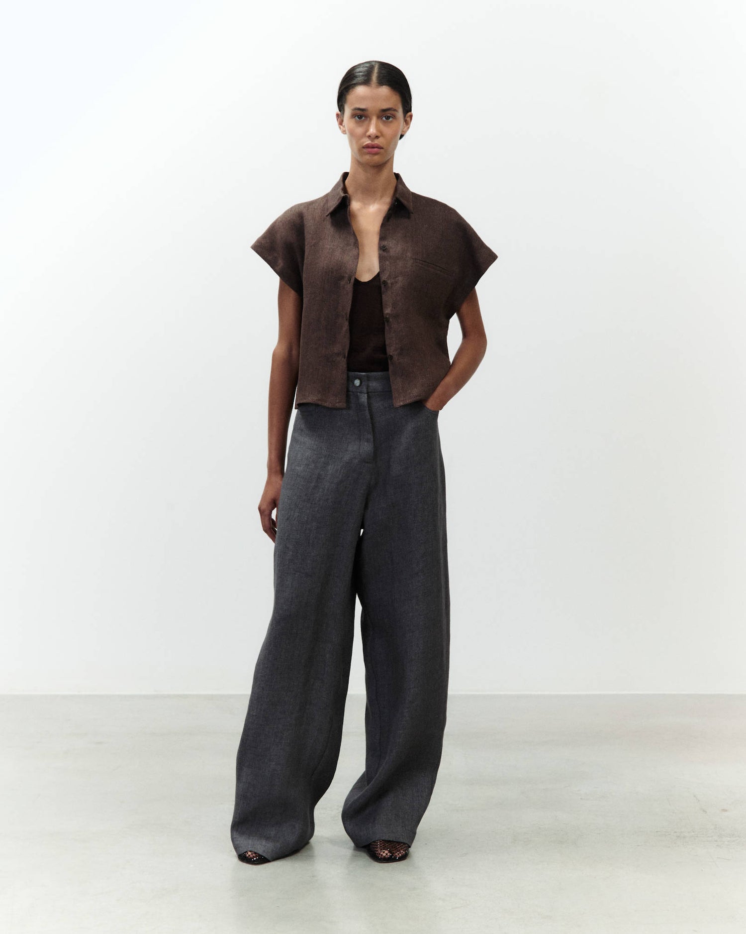 PANTALONE 5 TASCHE IN LINO