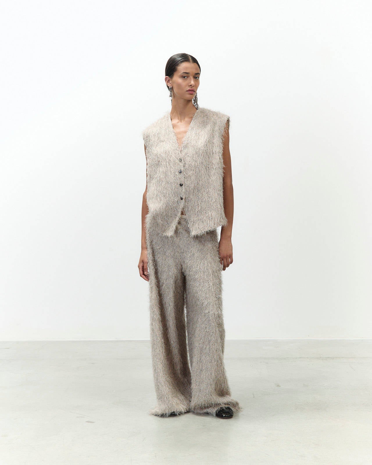 GILET FRANGE POIS