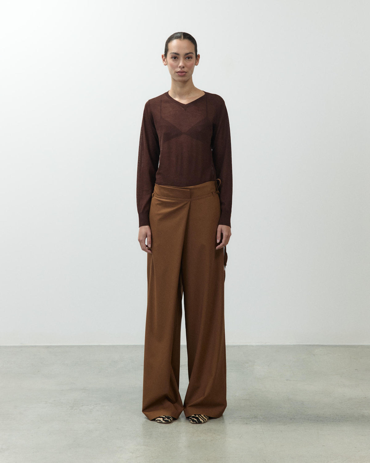 PANTALONE IN LANA A PORTAFOGLIO