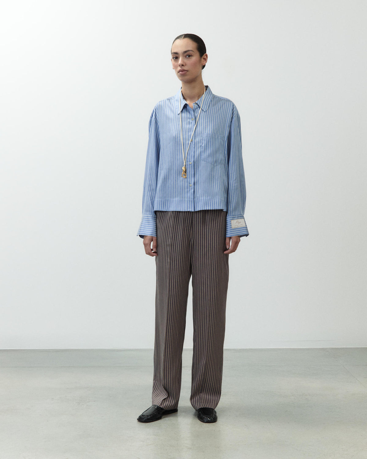 CAMICIA BOXY A RIGHE