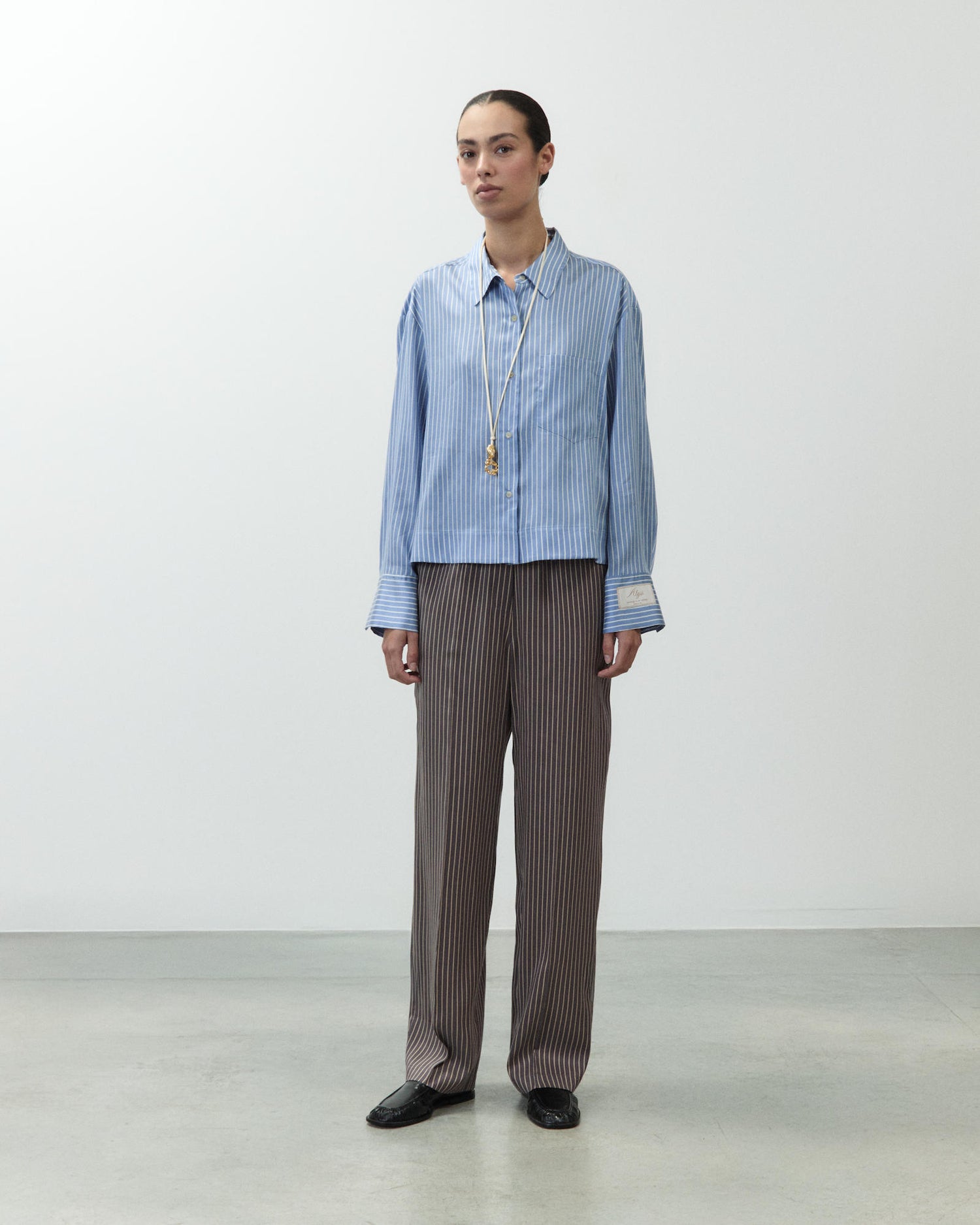 CAMICIA BOXY A RIGHE