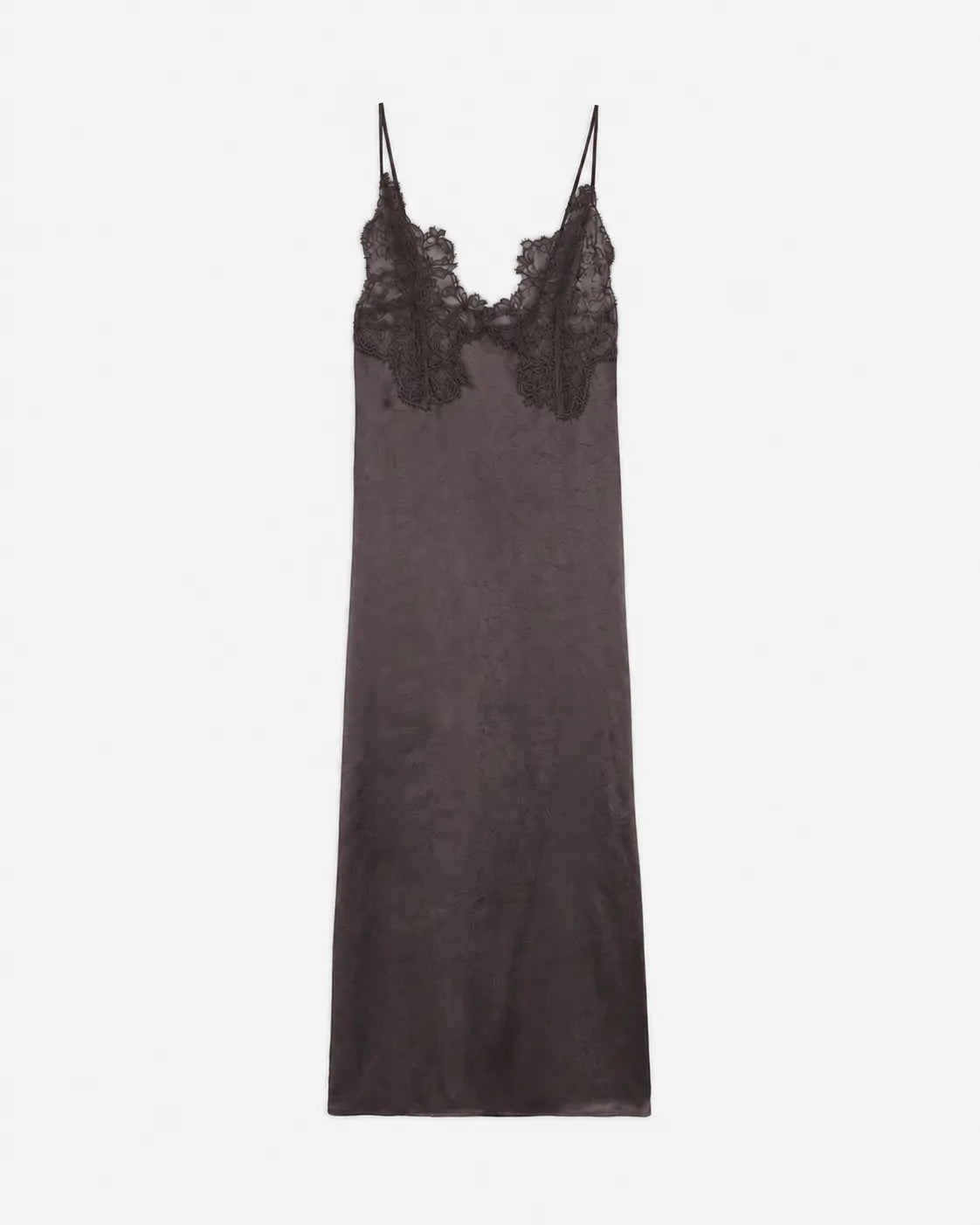 SLIP DRESS IN SATIN E PIZZO