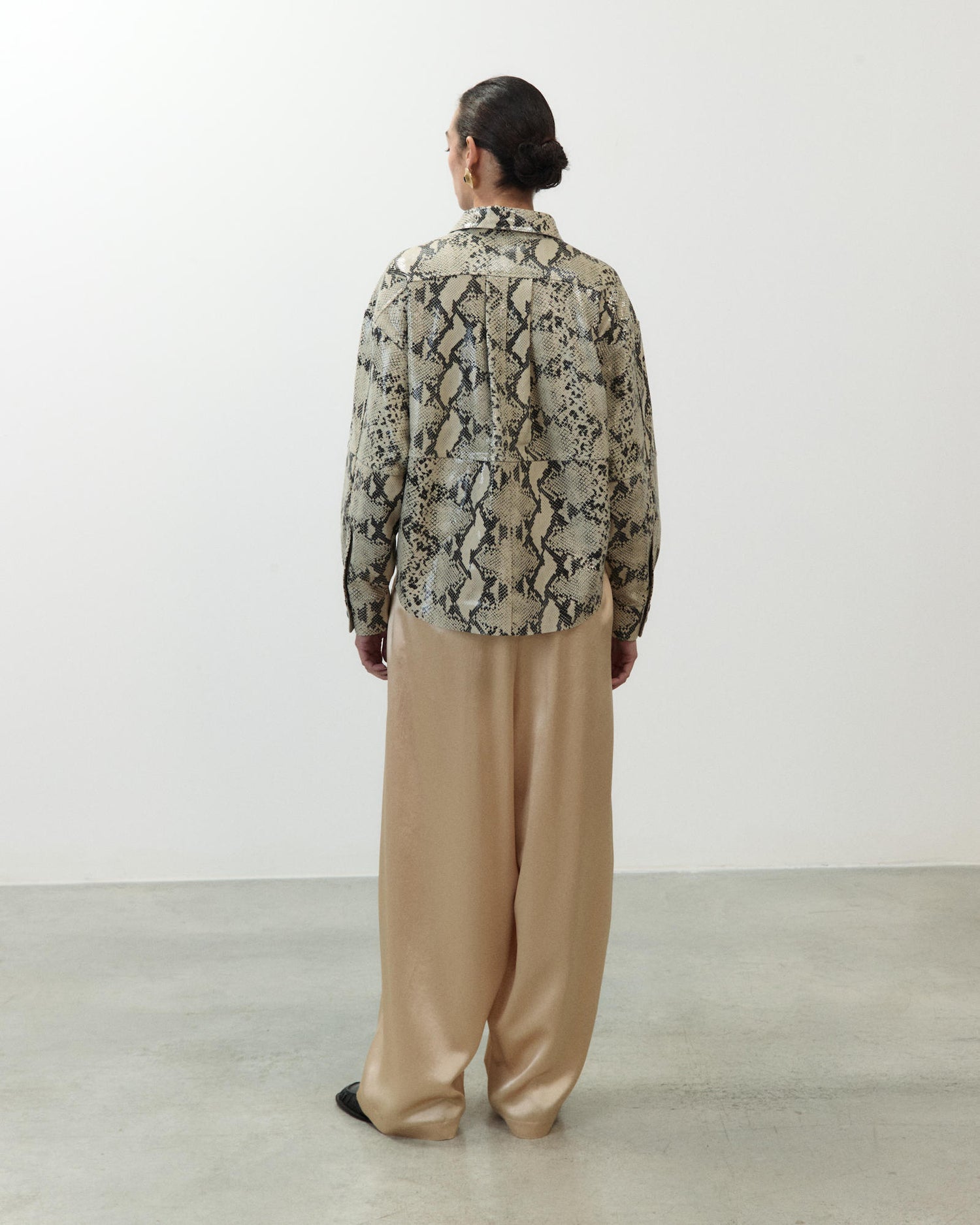 CAMICIA IN PELLE STAMPA PITONE