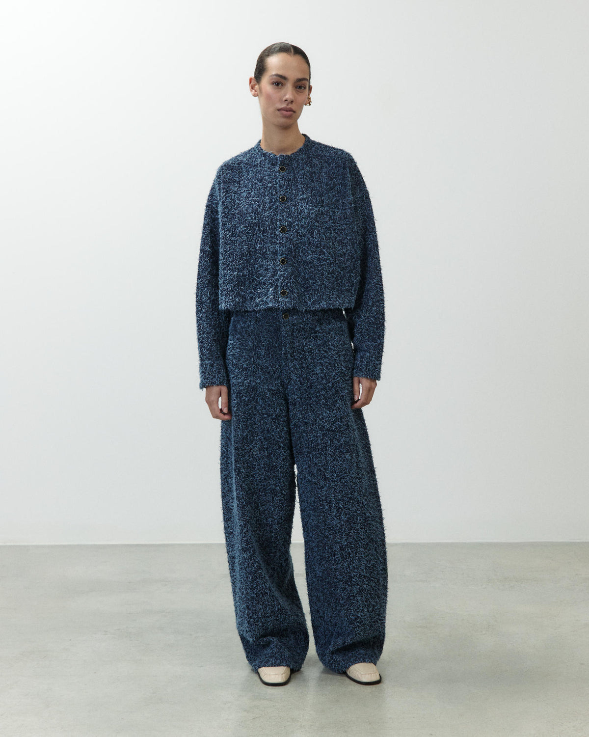 GIACCA CROPPED IN DENIM RICAMATO