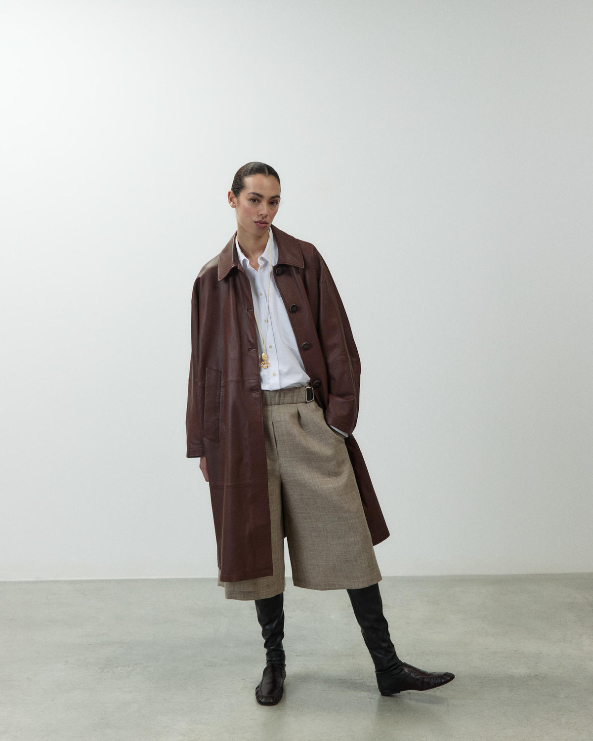 CAPPOTTO CABAN IN PELLE