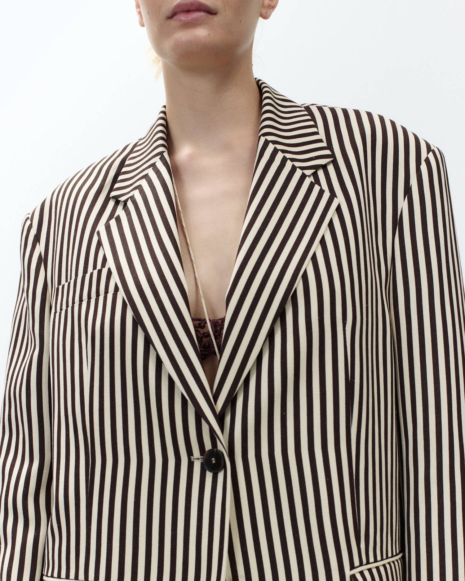 BLAZER MONOPETTO A RIGHE