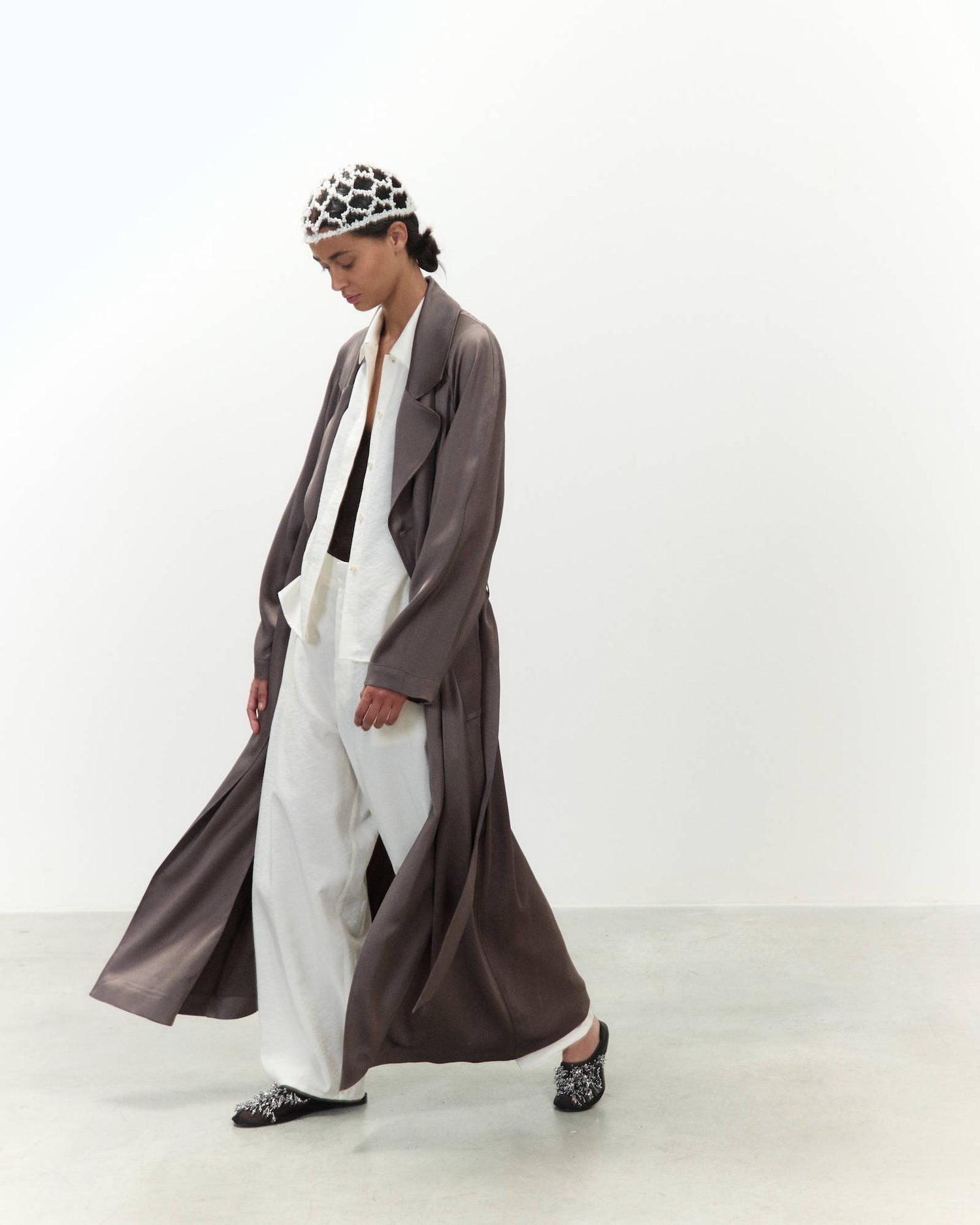 TRENCH SATIN LUNGO