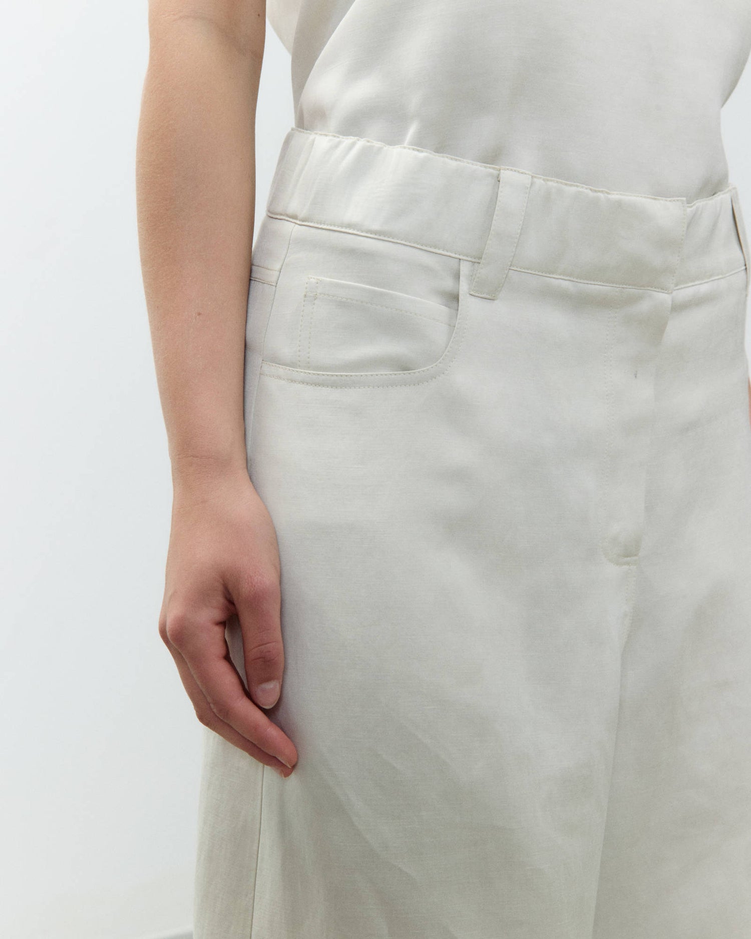PANTALONE WIDE LEG IN LINO