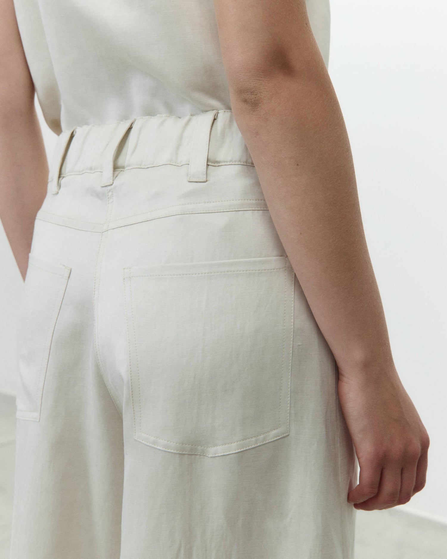 PANTALONE WIDE LEG IN LINO