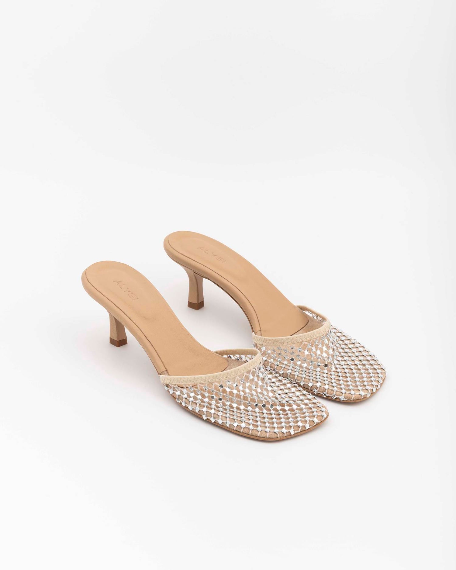 MULE SHOES STRASS CON TACCO
