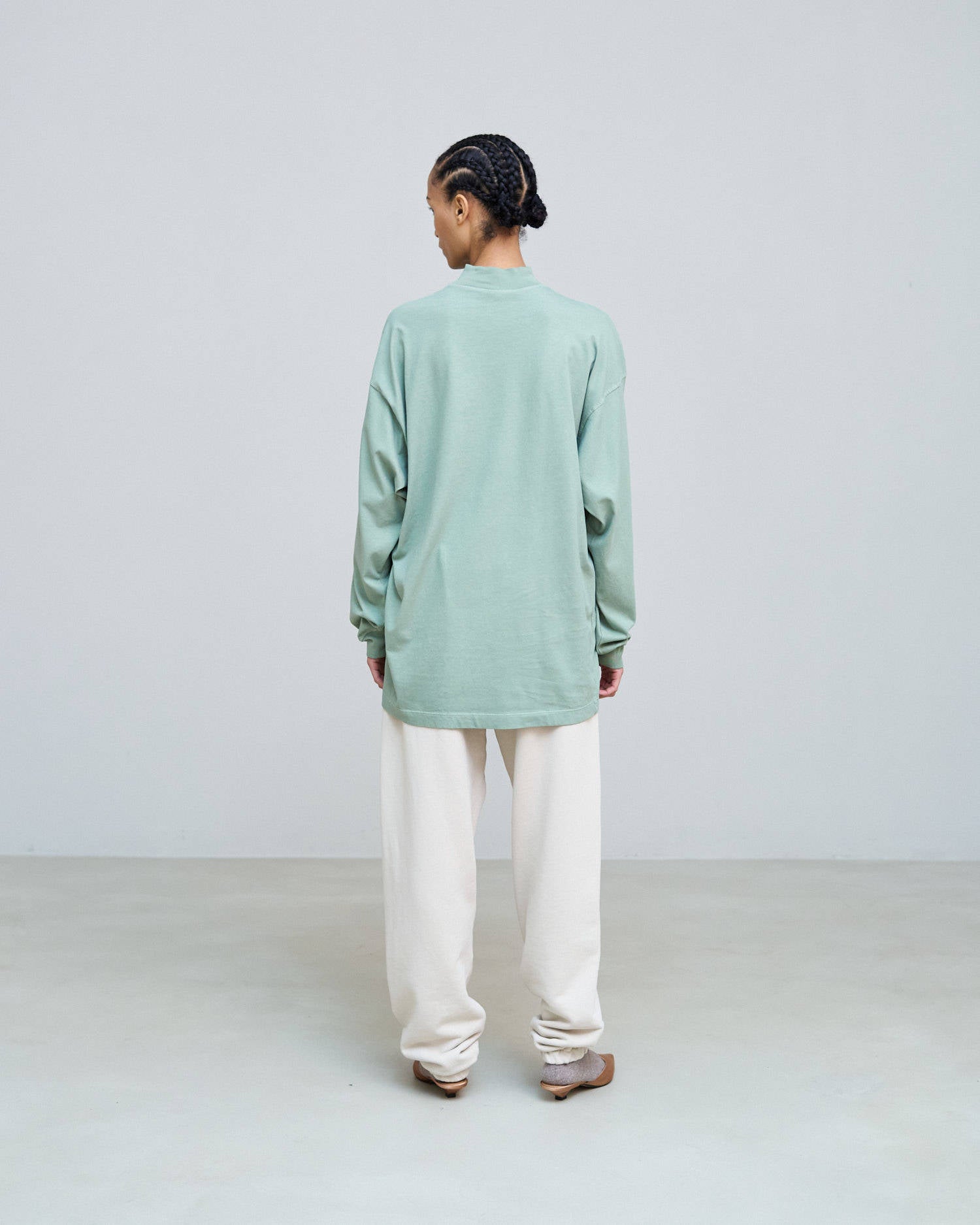 T-SHIRT A MANICA LUNGA CON RICAMO Salvia