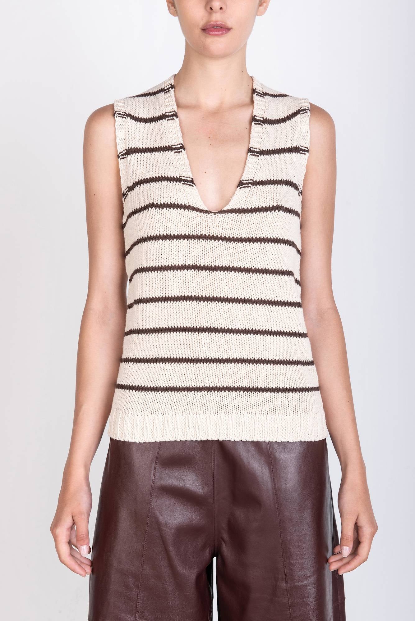 GILET TRICOT A RIGHE