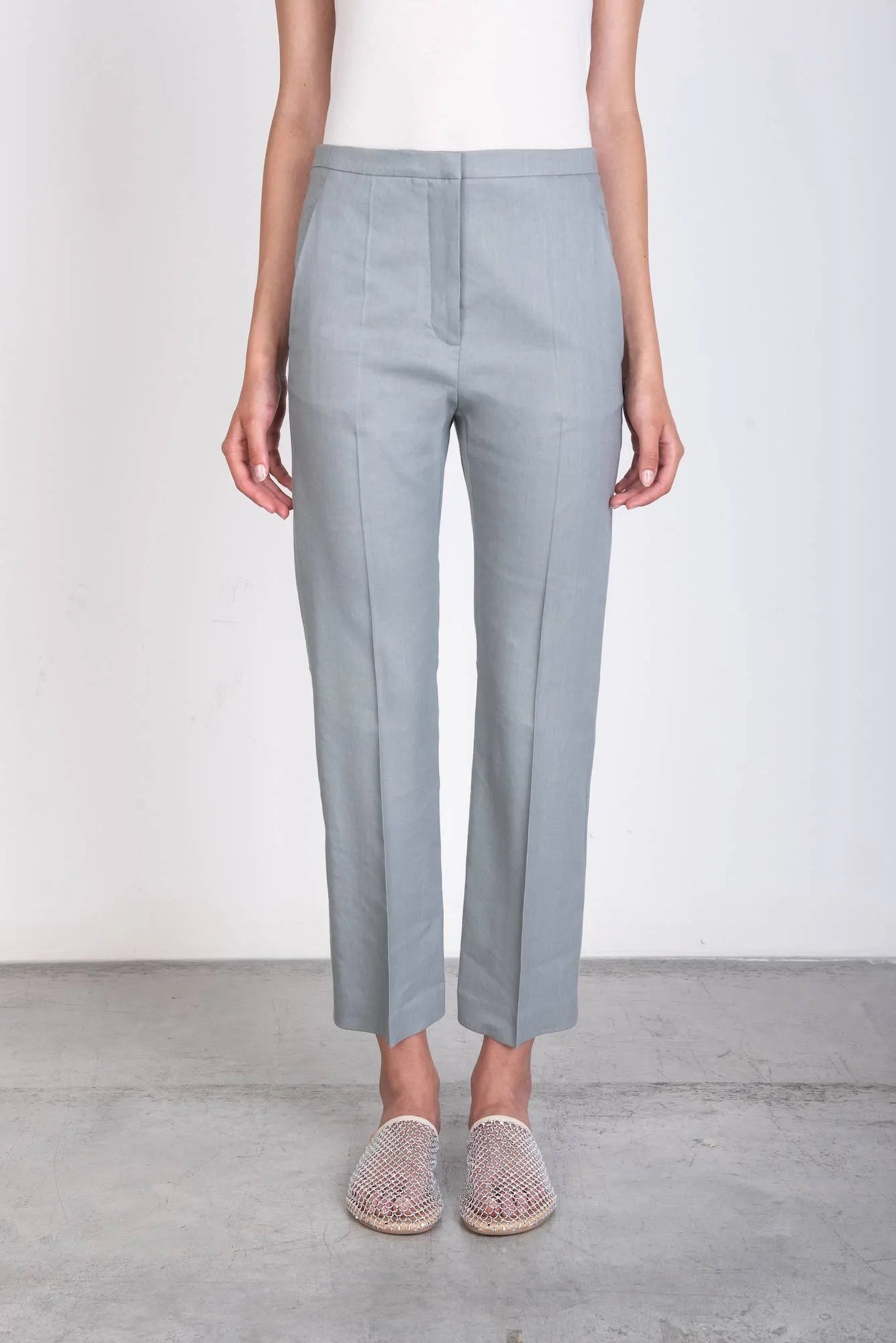 PANTALONE SLIM IN LINO STRETCH