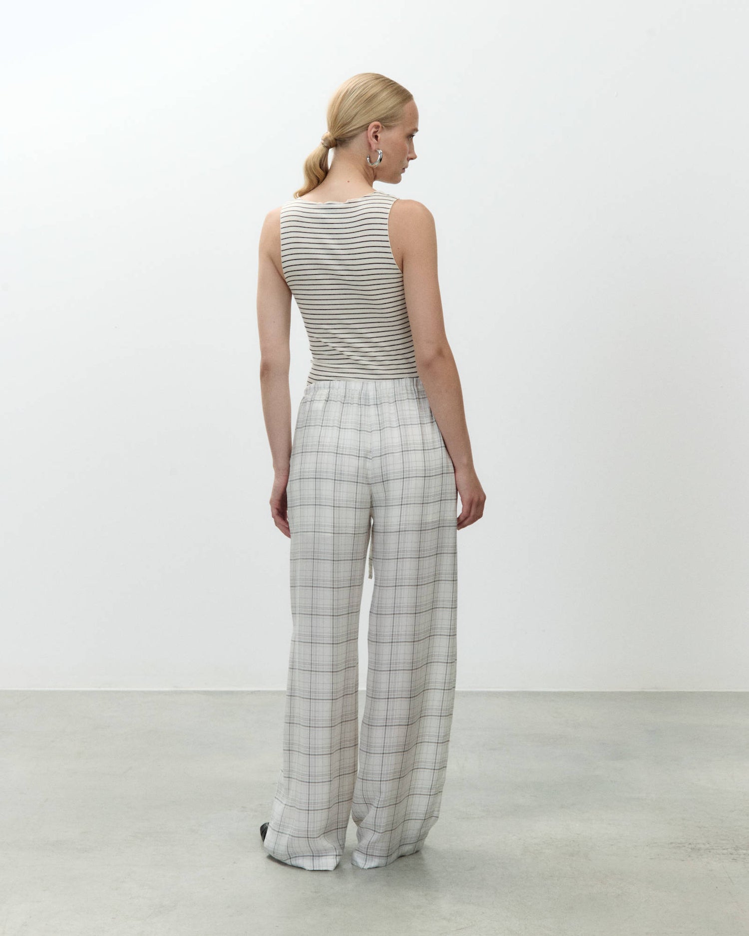 PANTALONE FLUID CHECK  IN CUPRO