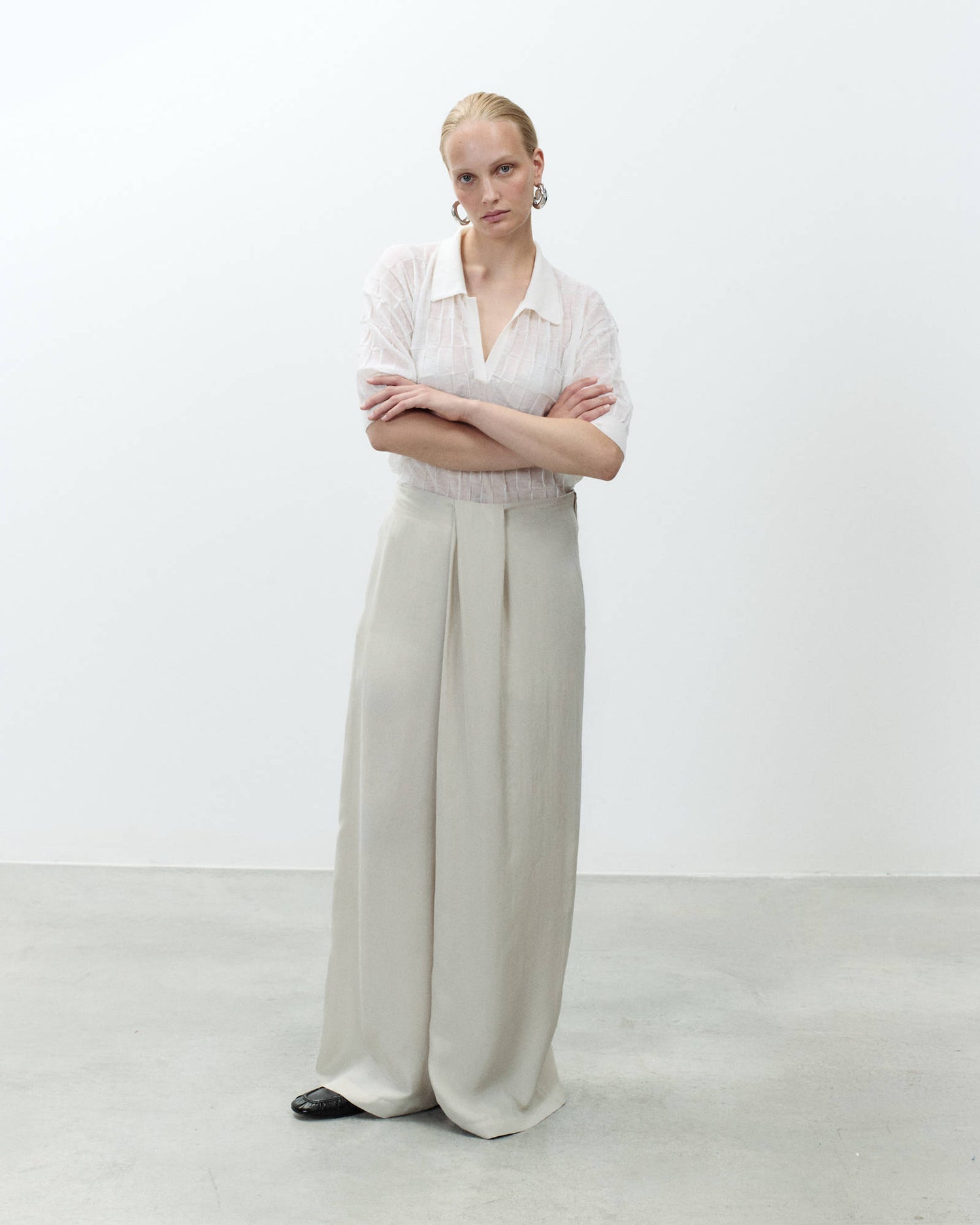 PANTALONE DRAPPEGGIATO IN SETA
