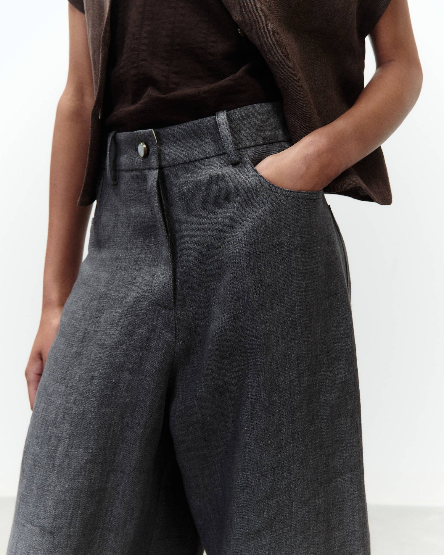 PANTALONE 5 TASCHE IN LINO