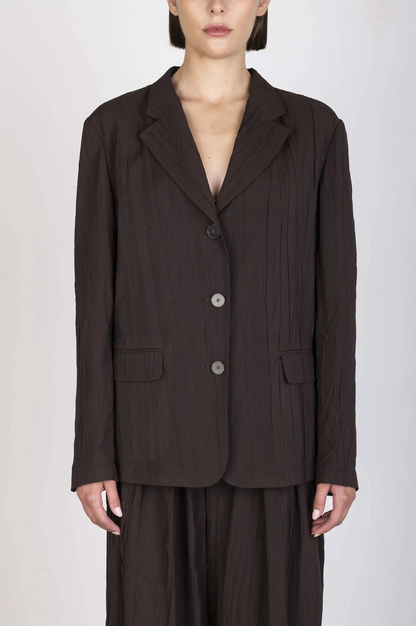 BLAZER IN VISCOSA STROPICCIATA