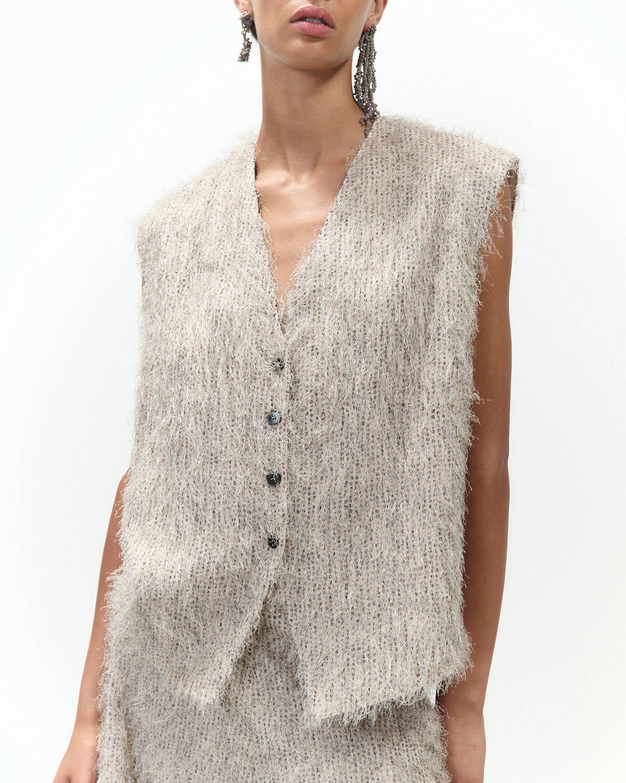 GILET FRANGE POIS