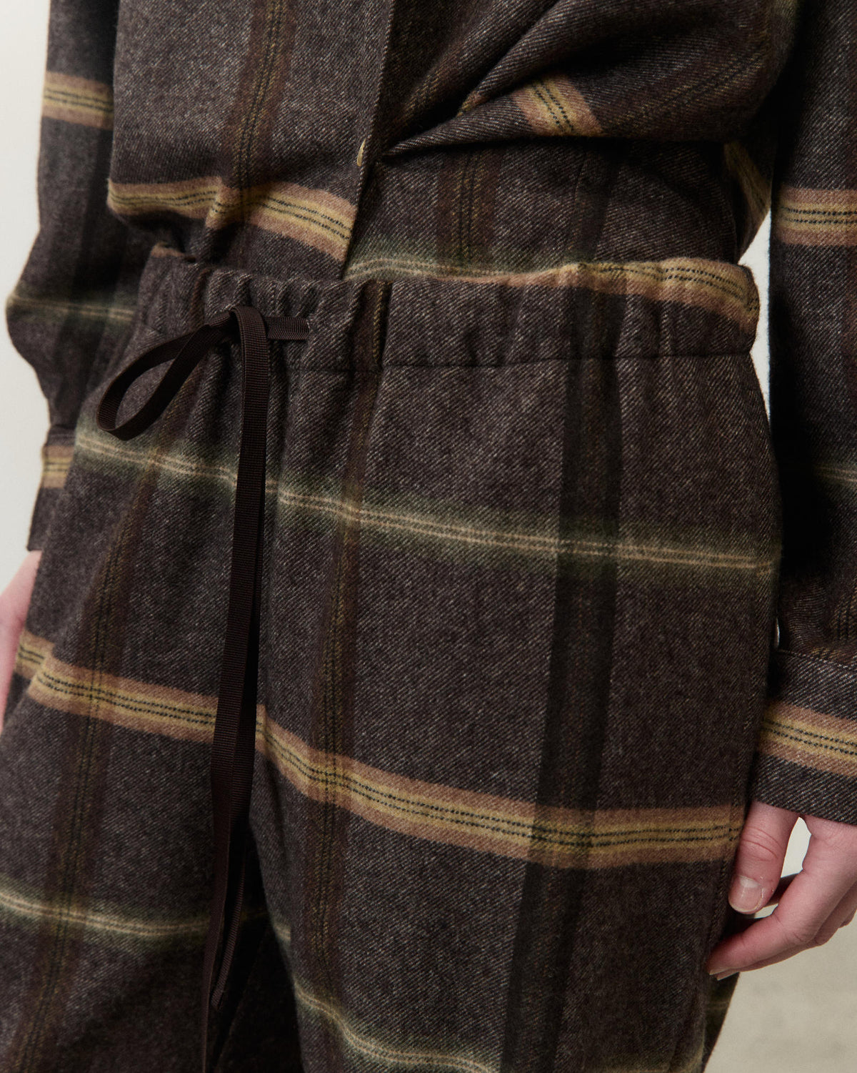 PANTALONE GAUCHO IN FLANELLA A QUADRI