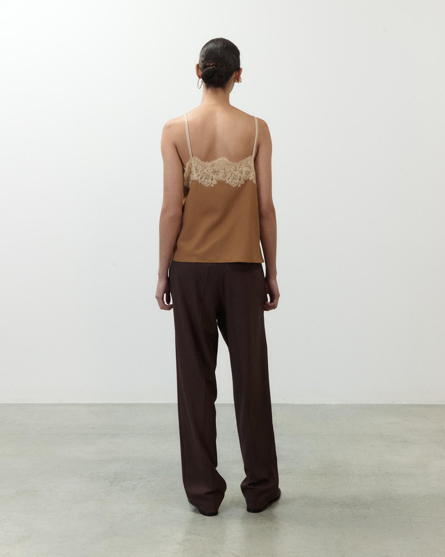 TOP LINGERIE IN SATIN E PIZZO