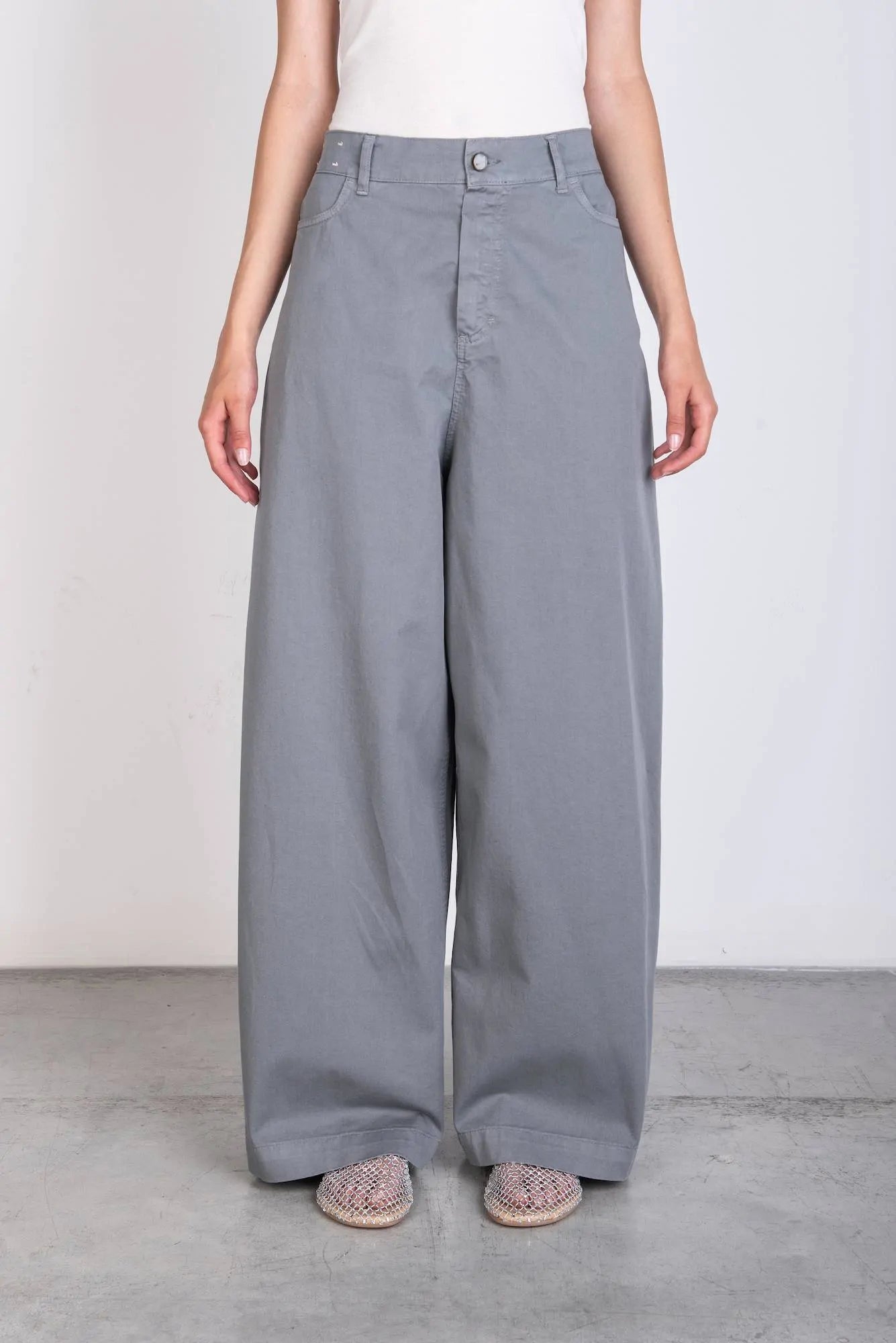PANTALONE WIDE LEG COTONE