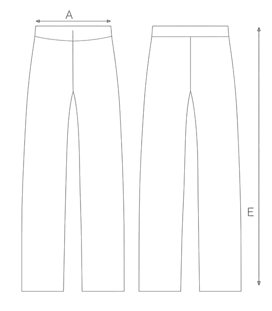 Guida misure PANTALONE STAMPATO IN SETA
