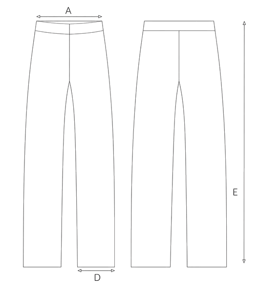 Guida misure PANTALONE LETTERING