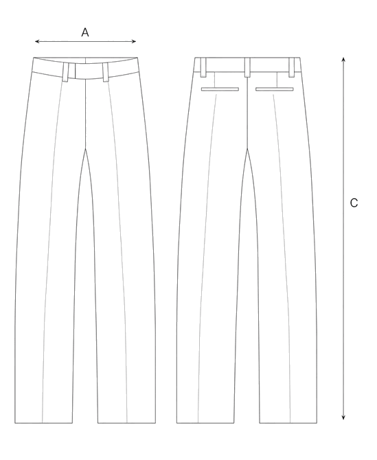 Guida misure GONNA PANTALONE CRINKLE