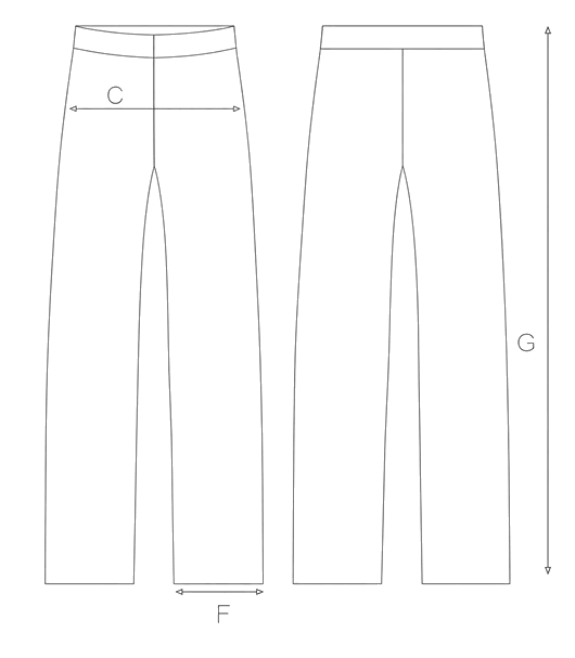 Guida misure PANTALONE AMPIO IN SETA