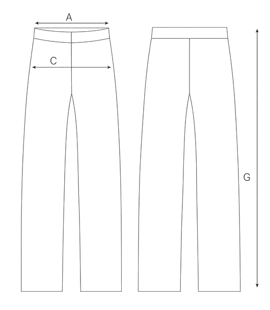 Guida misure PANTALONE LUNGO LIQUID TOUCH