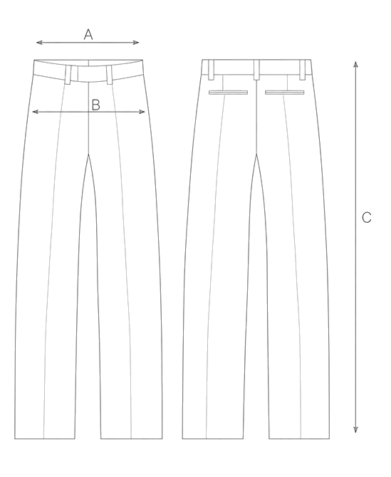 Guida misure PANTALONE AMPIO A RIGHE