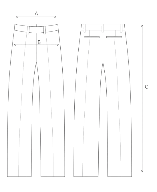 Guida misure PANTALONE 5 TASCHE IN LINO