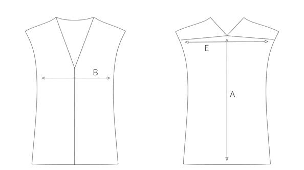 Guida misure TOP IN SETA SCOLLO A V