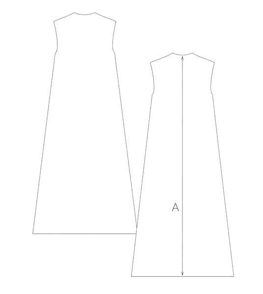 Guida misure ABITO IN CHIFFON LUNGO