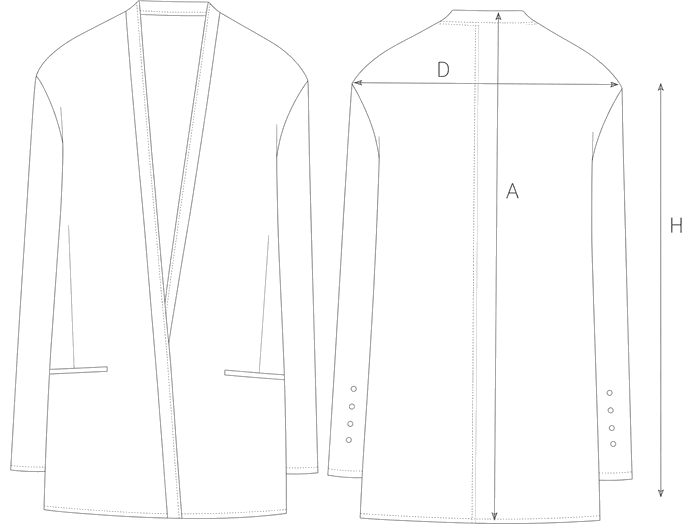 Guida misure GIACCA OVERSIZE IN LINO