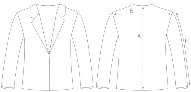 Guida misure BLAZER IN SETA