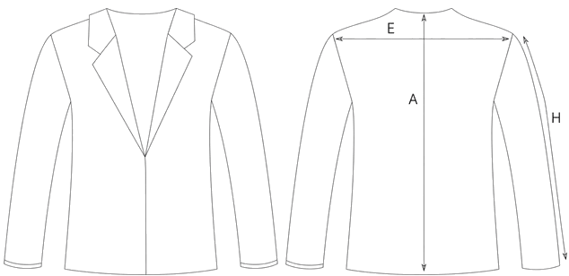 Guida misure BLAZER SARTORIALE MÉLANGE