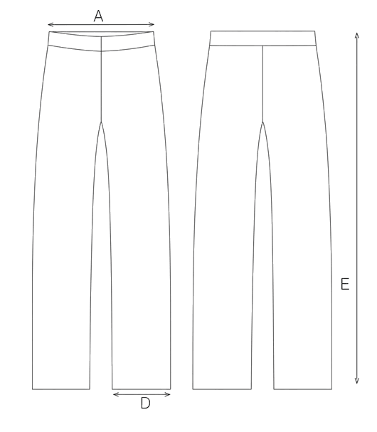 Guida misure PANTALONI AMPI CON ELASTICO