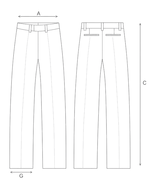 Guida misure PANTALONE SLIM IN LINO STRETCH