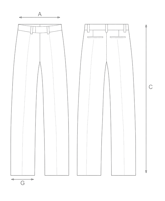 Guida misure PANTALONE AMPIO IN LINO