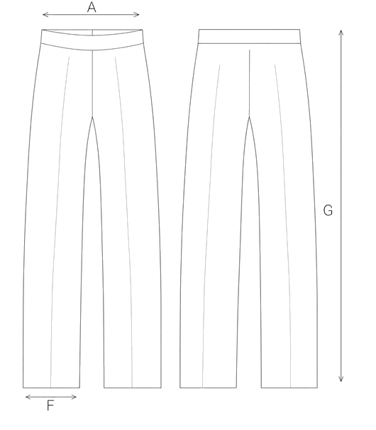 Guida misure PANTALONE IN CHIFFON LUNGO