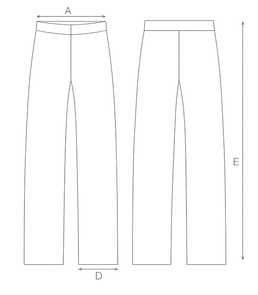 Guida misure PANTALONE IN SETA STAMPATA