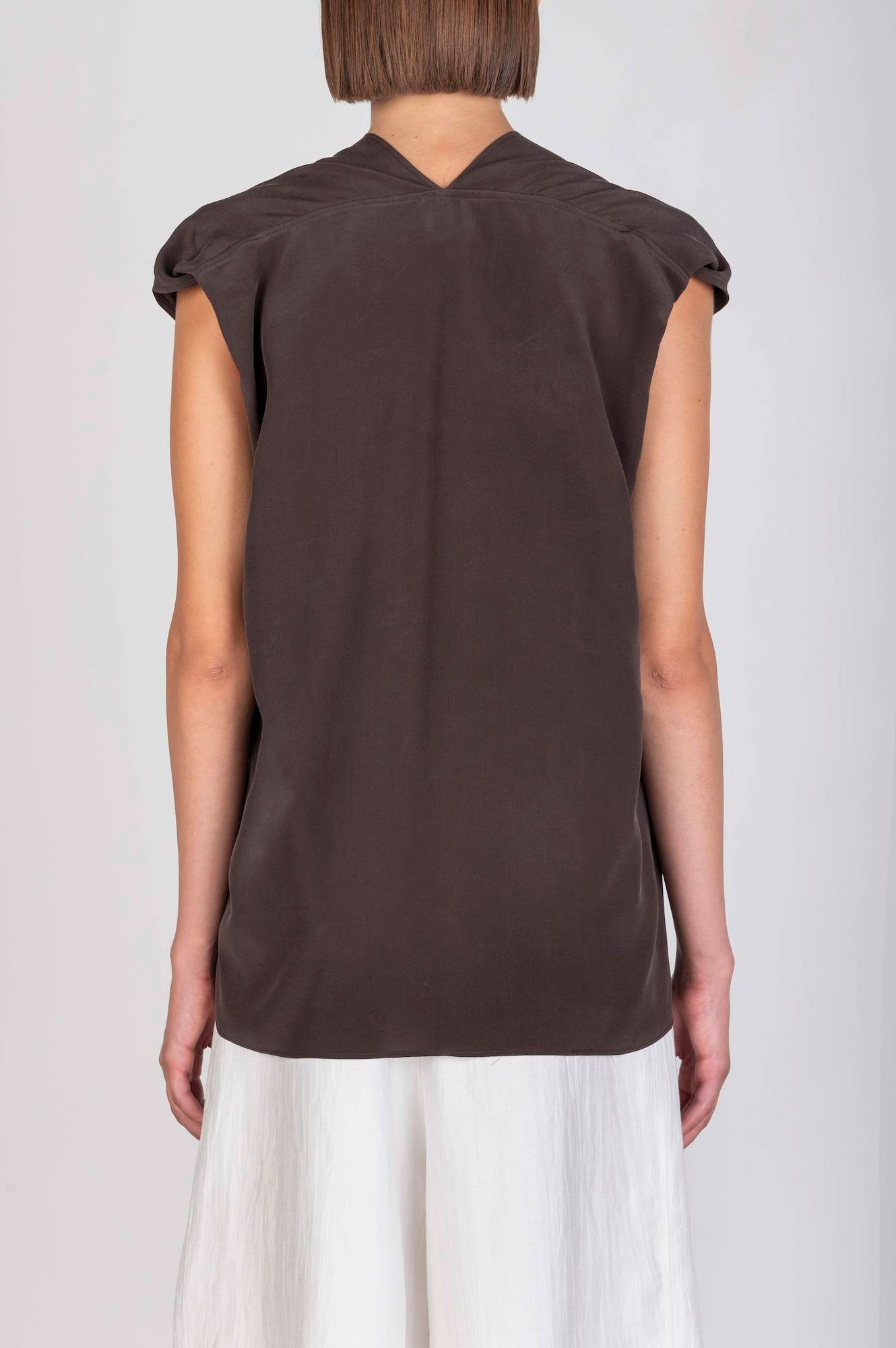 TOP IN SETA SCOLLO A V