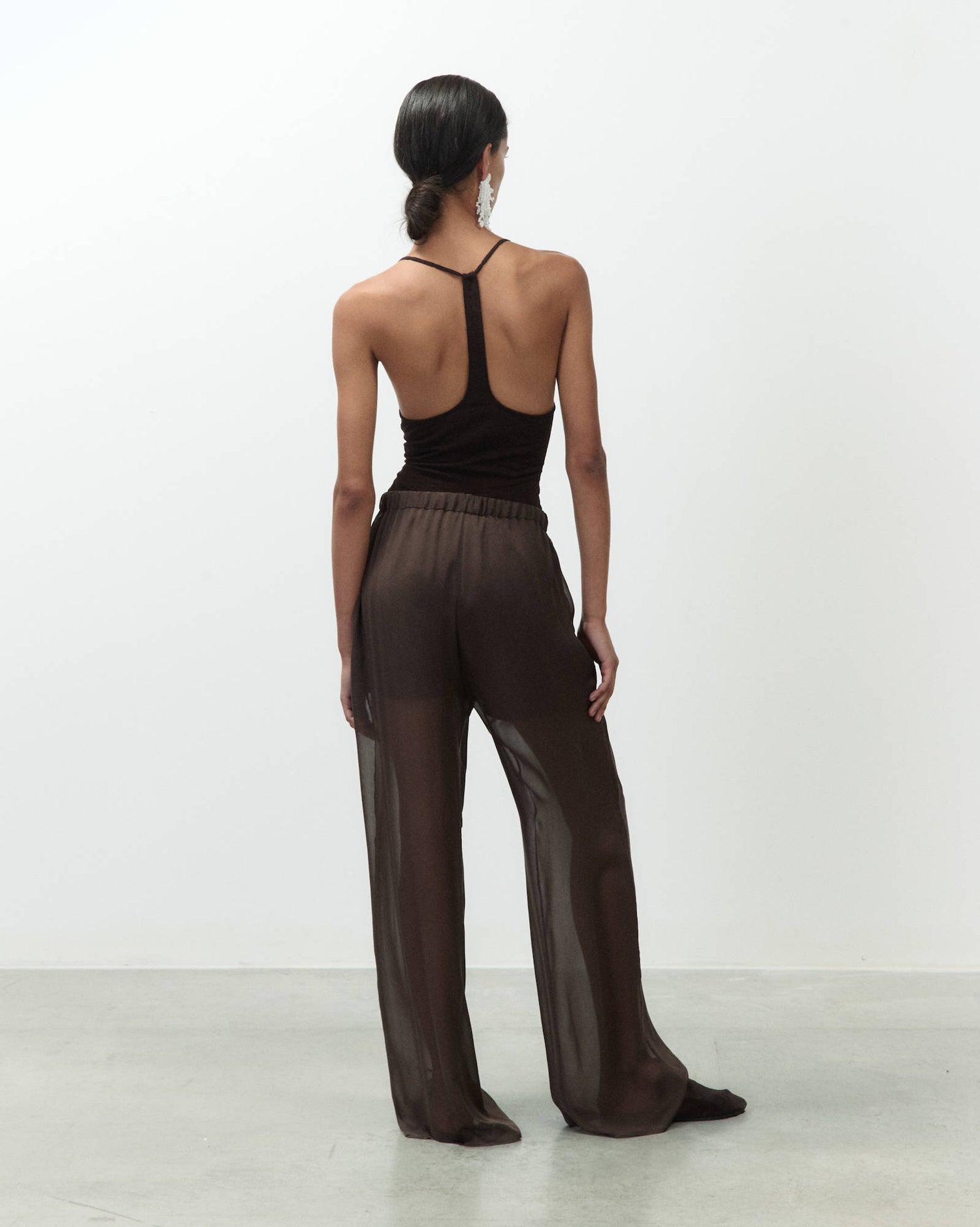 PANTALONE IN CHIFFON LUNGO